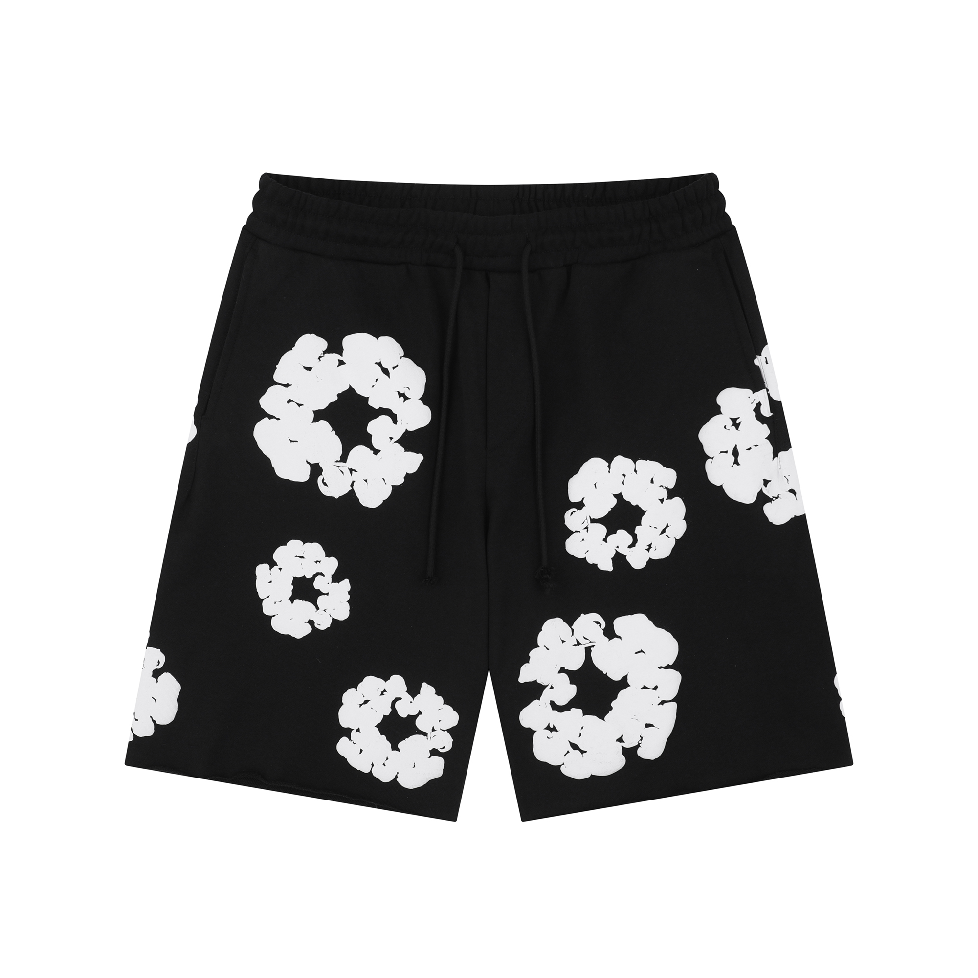 Denim Mens Shorts Designers Classic Puff Flowers Shorts Holiday Beach Pants 100%cotton Bohemian Men Women Summer Fashion Leisure Streetwears Clothing