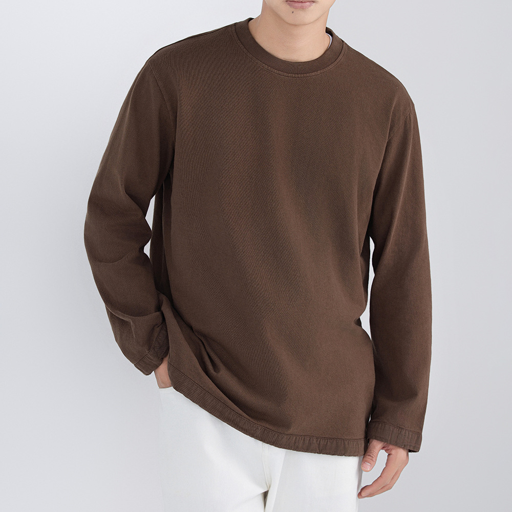 TB02092 Spring solid color round neck sweatshirt men's casual inner wear new style