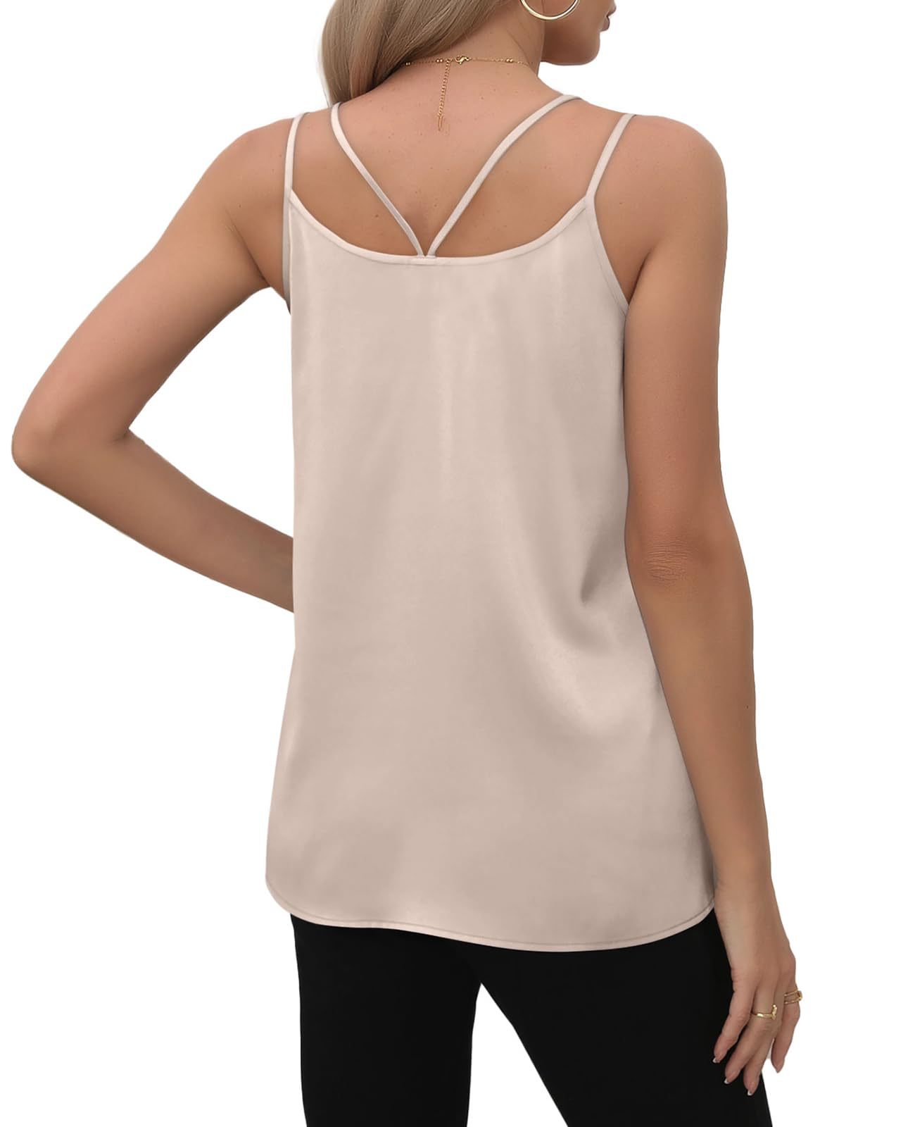 2025 Summer New Women's Solid Color V-neck Tank Top Loose T-shirt Top