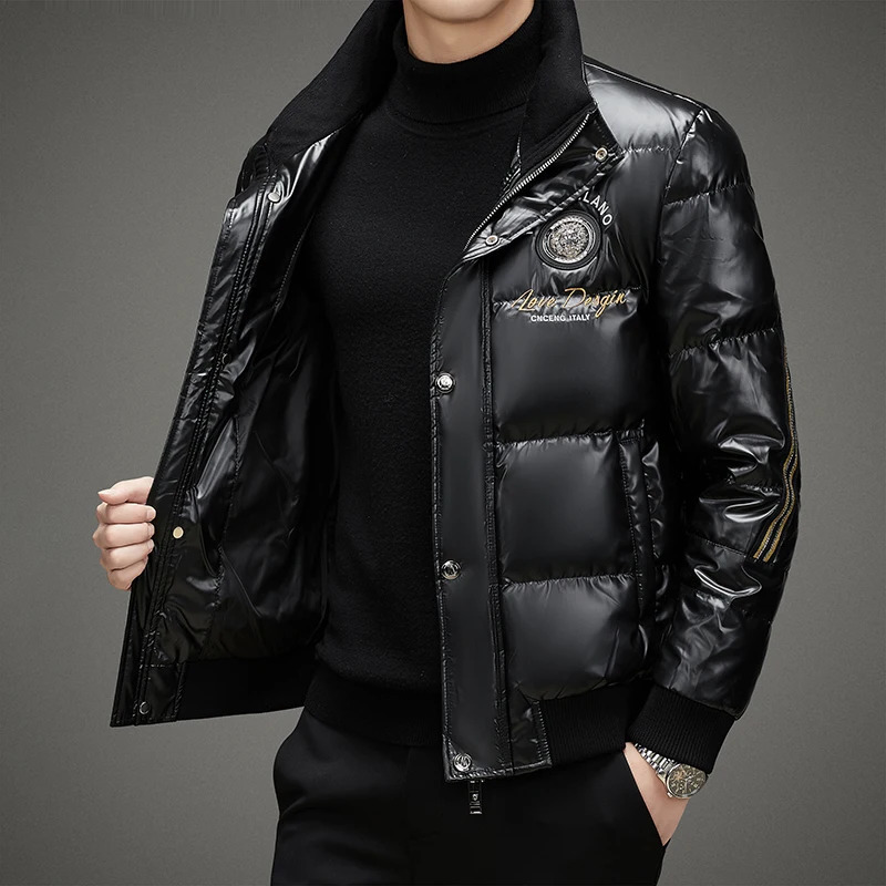 YEAE Duck Down Short Jacket Male Padding Clothes Men Wind Padded Heated Cold Coat for Winter 250109Z