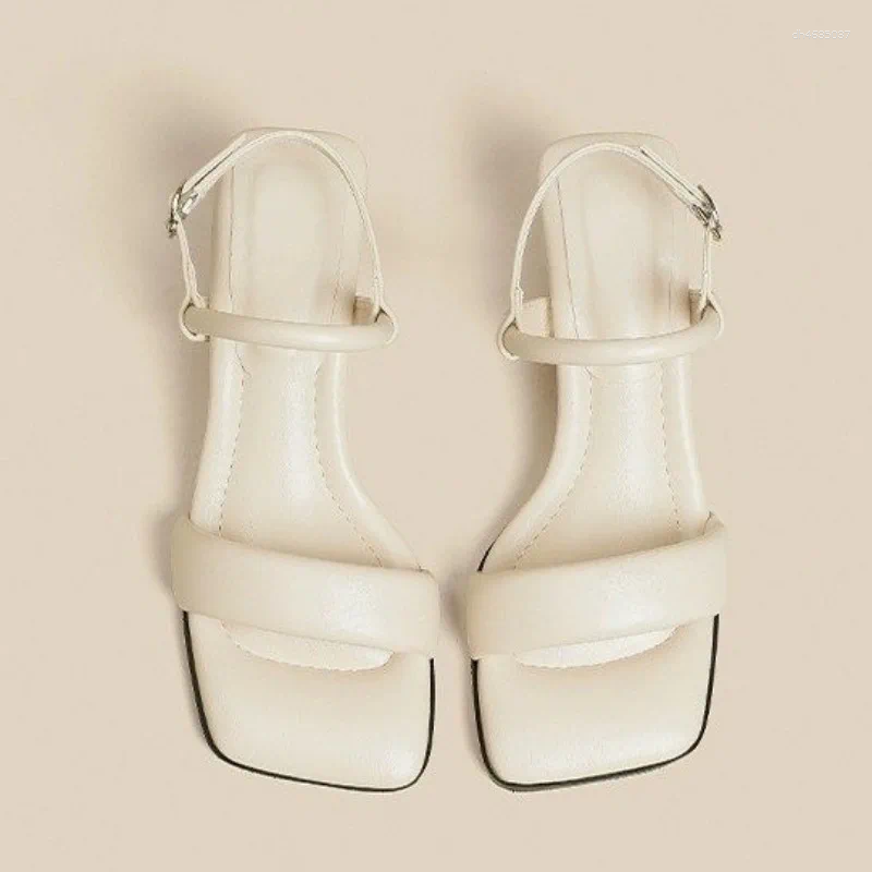 Sandals One Word For Women's Summer 2025 Thick Heels Open Toe High Non Slip Shoes Mom's zhanyishengli