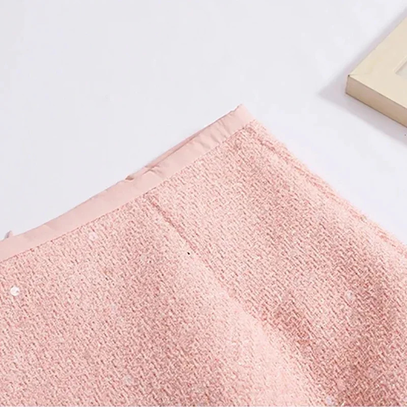 Womens Sweet Shiny Ultra Thin Skiing Office High Waist Aline Coarse Floral Zipper Party Mini Solid Unique 2024 SpringSummer 250206Z