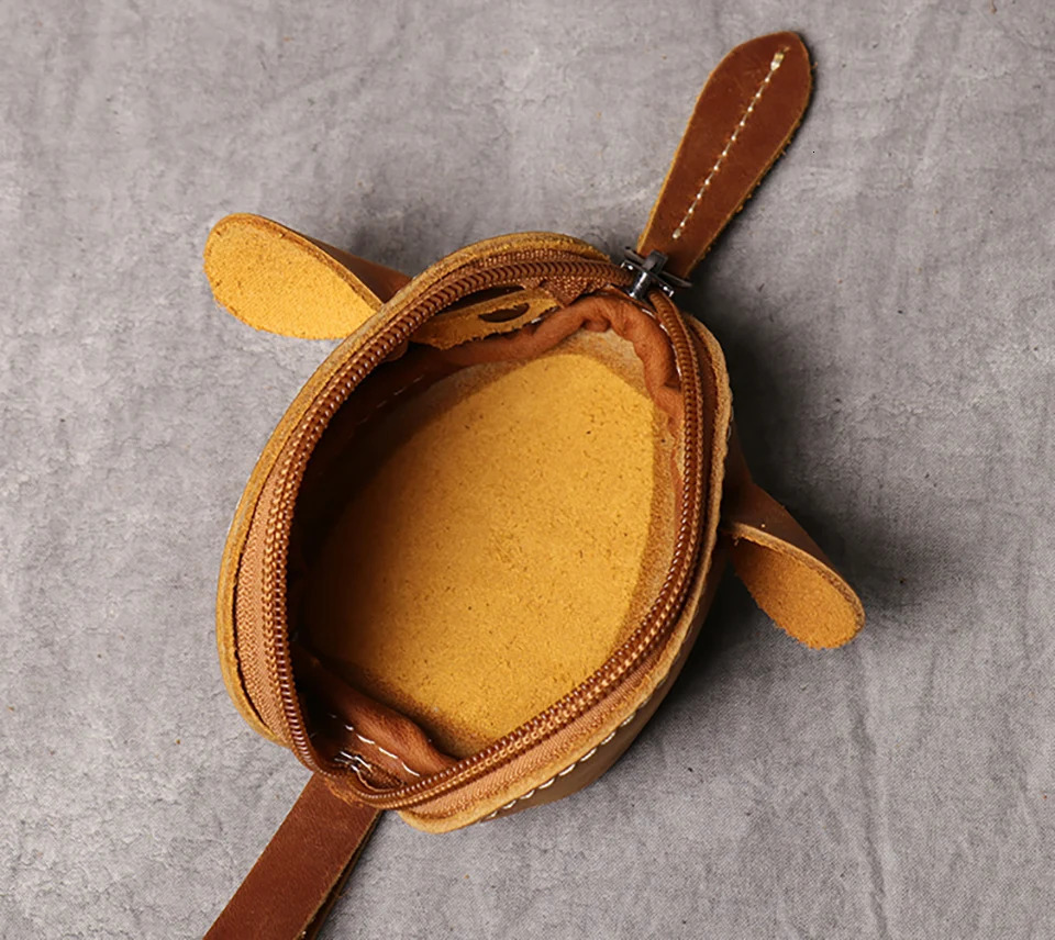 ZRCX Genuine Leather Small Coin Purse Creative Lovely Rat Zipper Key Case Men Women Portable Key Wallets Childrens Key Bags 250207