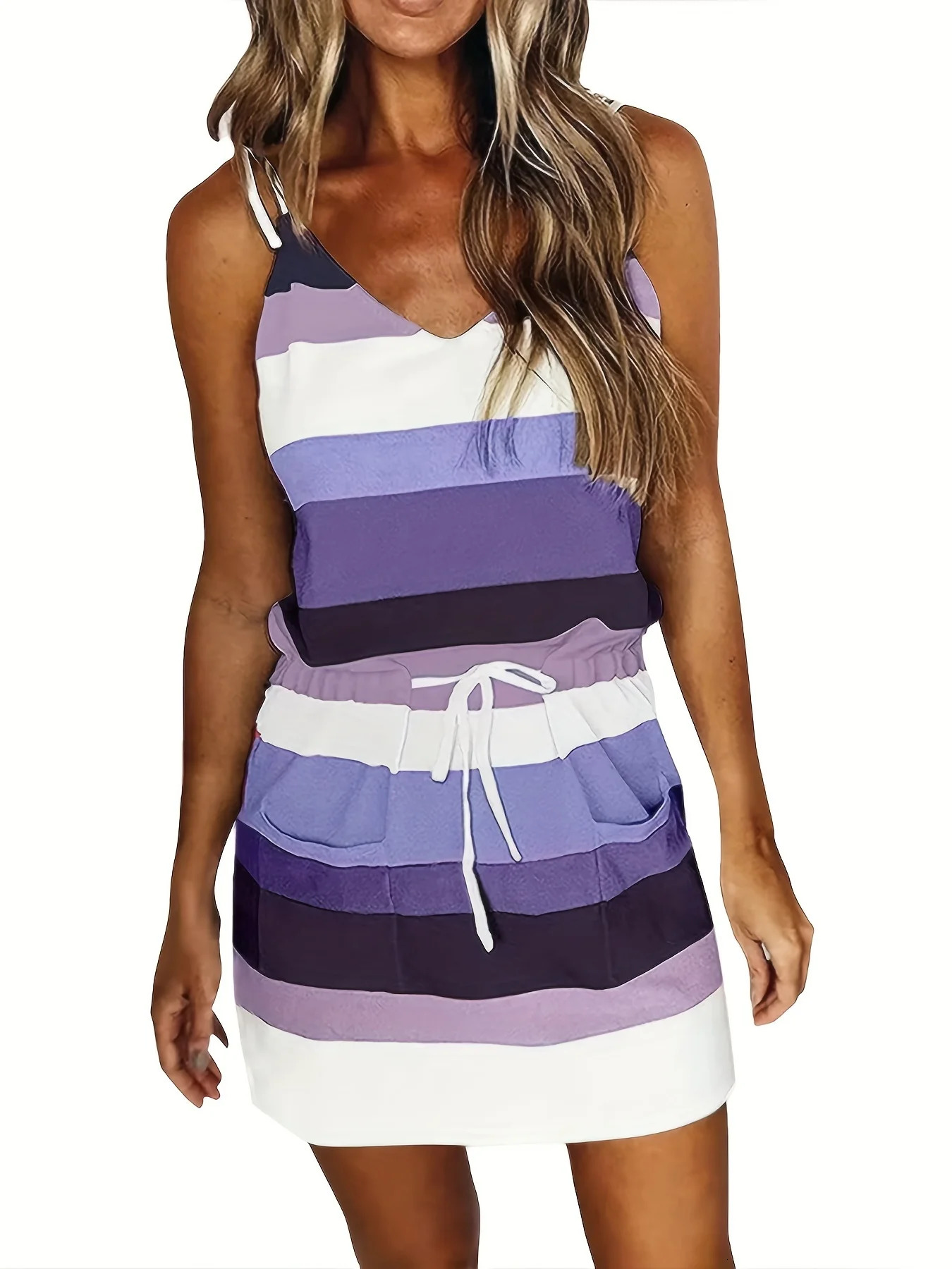 Sleeveless Dress for Women Clothing 2024 Summer Vacation Pullover Beach Sundress Female Korean Fashion Slim Sexy Short Dresse M 250121