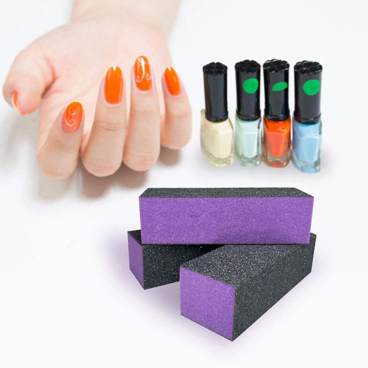 Nail Buffer Sanding Block Polisher Buffing File 60100 Grit for Acrylic Nail Art Kit Manicure Tools 10 PCS 250208