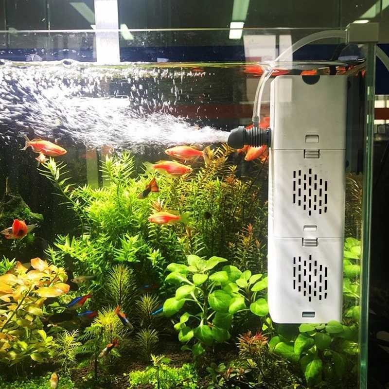 Fish Filters Aquarium Filter Pump Tank Submersible Silent Air Oxygen Aerator Internal Water Wave Maker 220v H2502051ISS