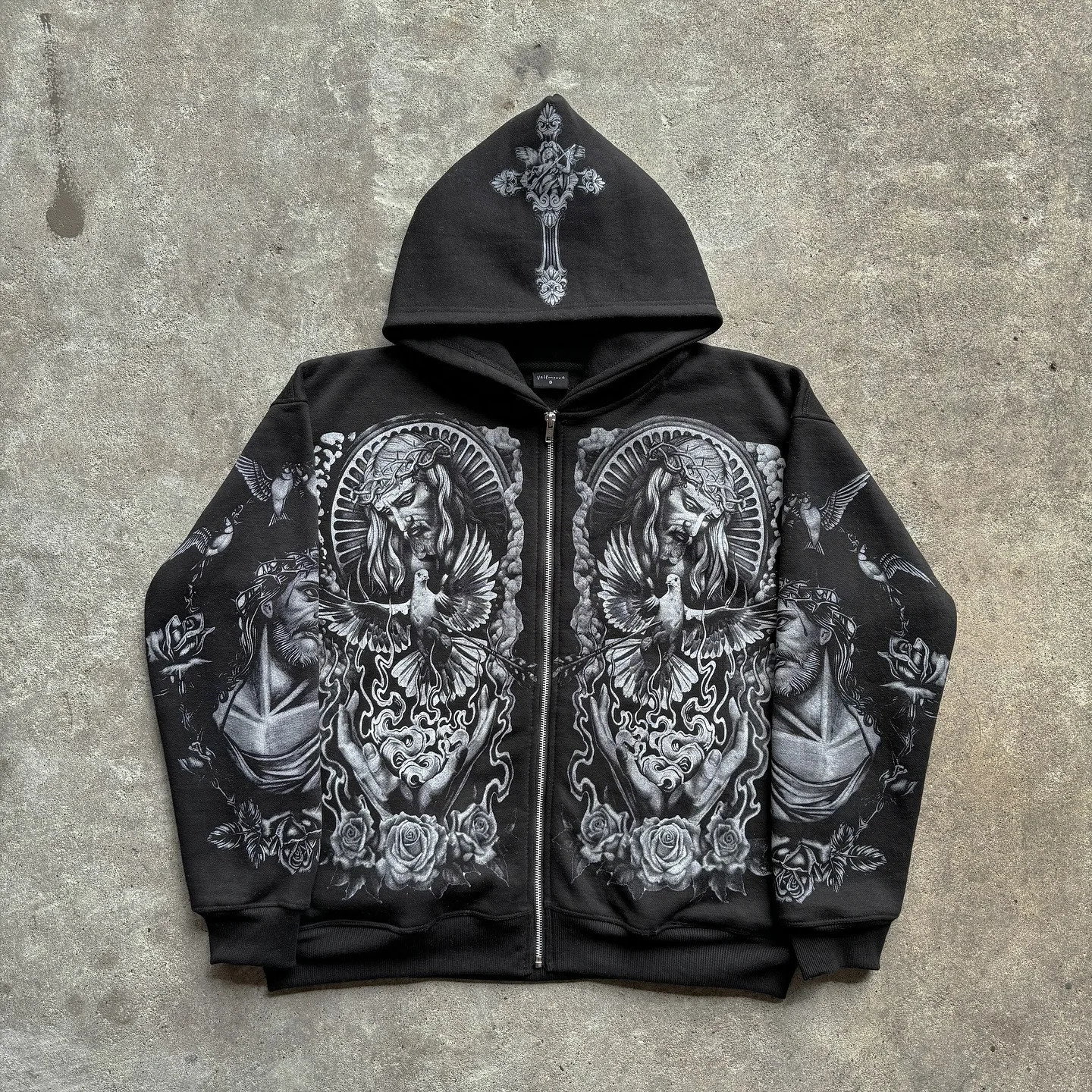 Harajuku Forgive Me Collection Streetwear Mens Hoodies Oversized Zip Up Hoodie Sweatshirt Y2k Tops Tracksuit Men Clothing 250113