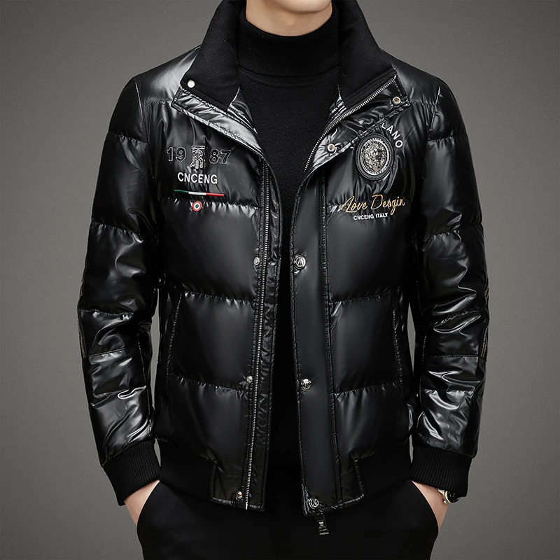 YEAE Duck Down Short Jacket Male Padding Clothes Men Wind Padded Heated Cold Coat for Winter 250109Z