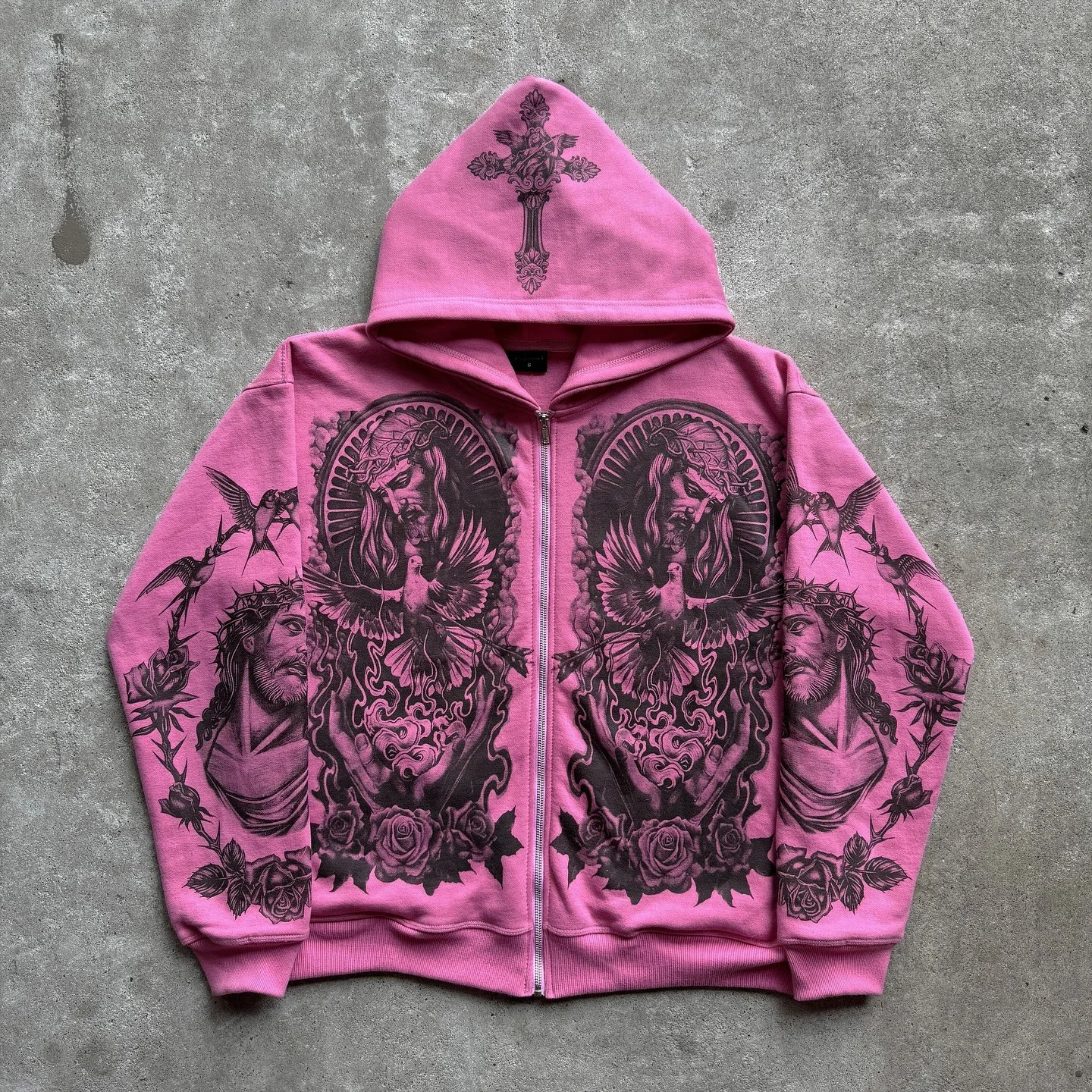 Harajuku Forgive Me Collection Streetwear Mens Hoodies Oversized Zip Up Hoodie Sweatshirt Y2k Tops Tracksuit Men Clothing 250113