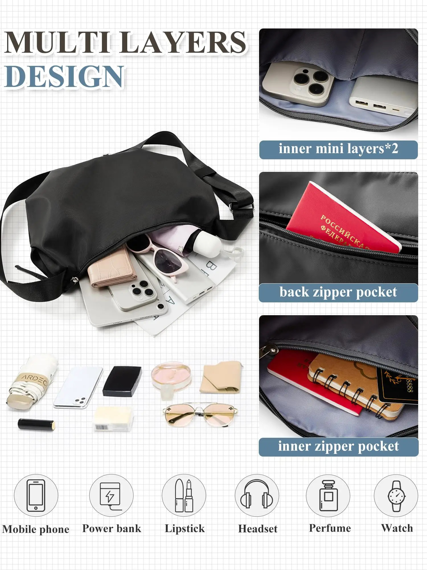 Mens Bag Messenger Bag for Men School Bag Laptop bag Fashion Shoulder Pack PC Bag Crossbody Bag Work Bag Shoulder Bag for men 250206