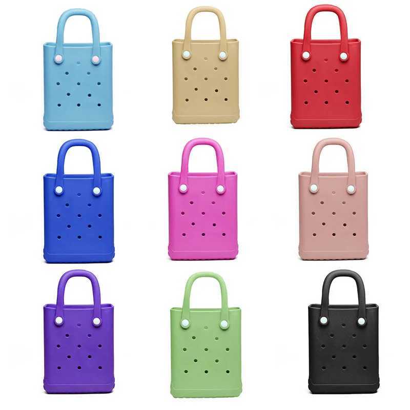Mini Beach Bag Summer EVA DIY Waterproof Beach Basket Picnic Outdoor Travel Tote Handbag Swimming Shoulder Shopping Shoulder Bags B250618