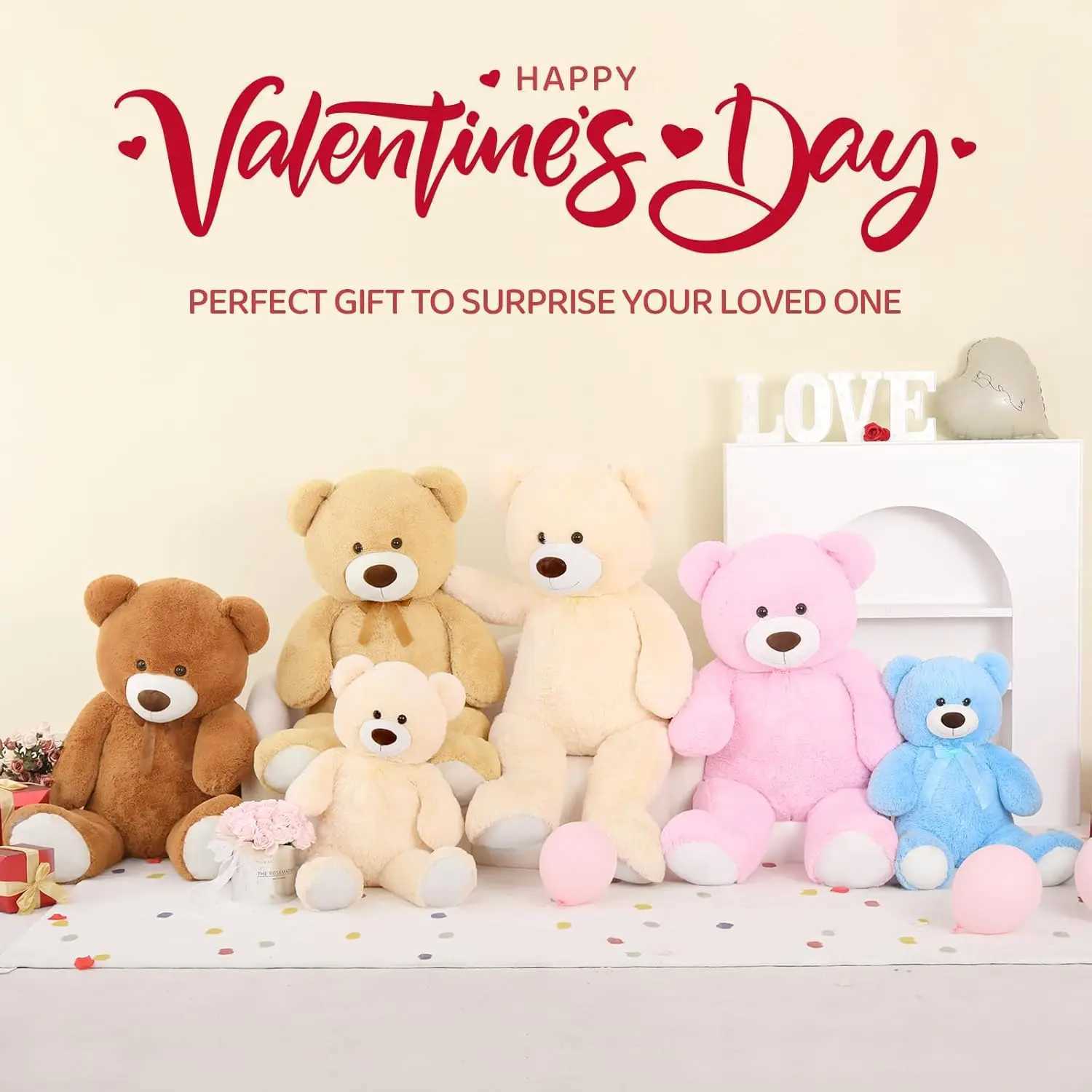 Big Fried S Colorful Teddy Bear Plush Toy Girlfriend and Child Tie Dye 39 inches Y250208 Y260128