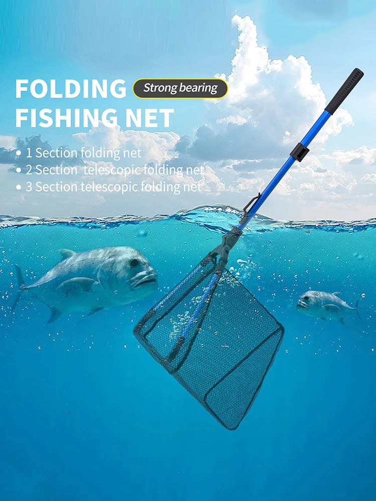 Fishing Triangle Folding Net 72cm Triangle Hand Net Lightweight Portable for Trout Catfish Bass 250117