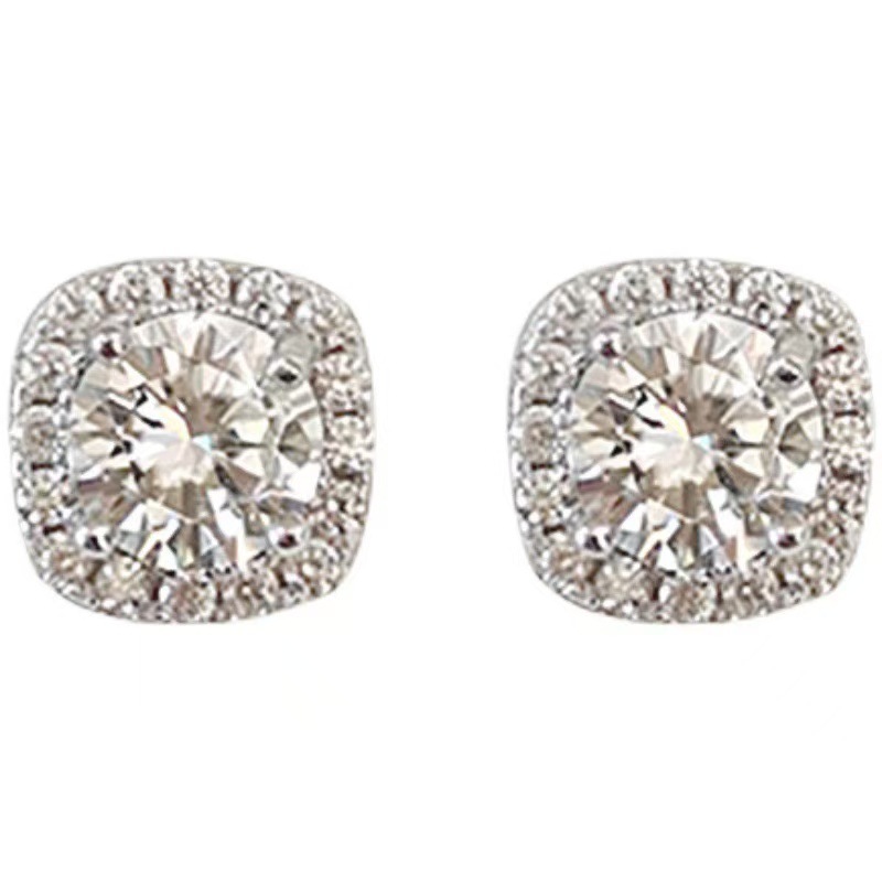 Choucong Brand Stud Earrings Luxury Jewelry 925 Sterling Silver Round Cut Lab Moissanite Diamond Party Eternity Ins Sweet Cute Women Wedding Earring G