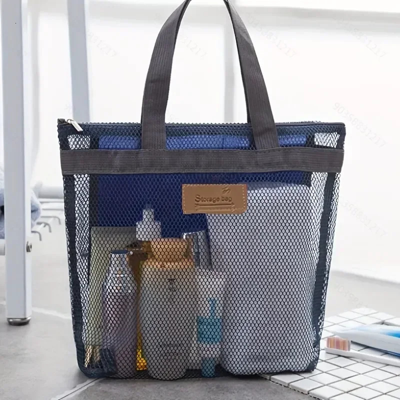 Useful 1Pc Lightweight Mesh Shower Bag with Quick Dry Technology Portable Toiletry Tote Outdoor Beach Bag 250207
