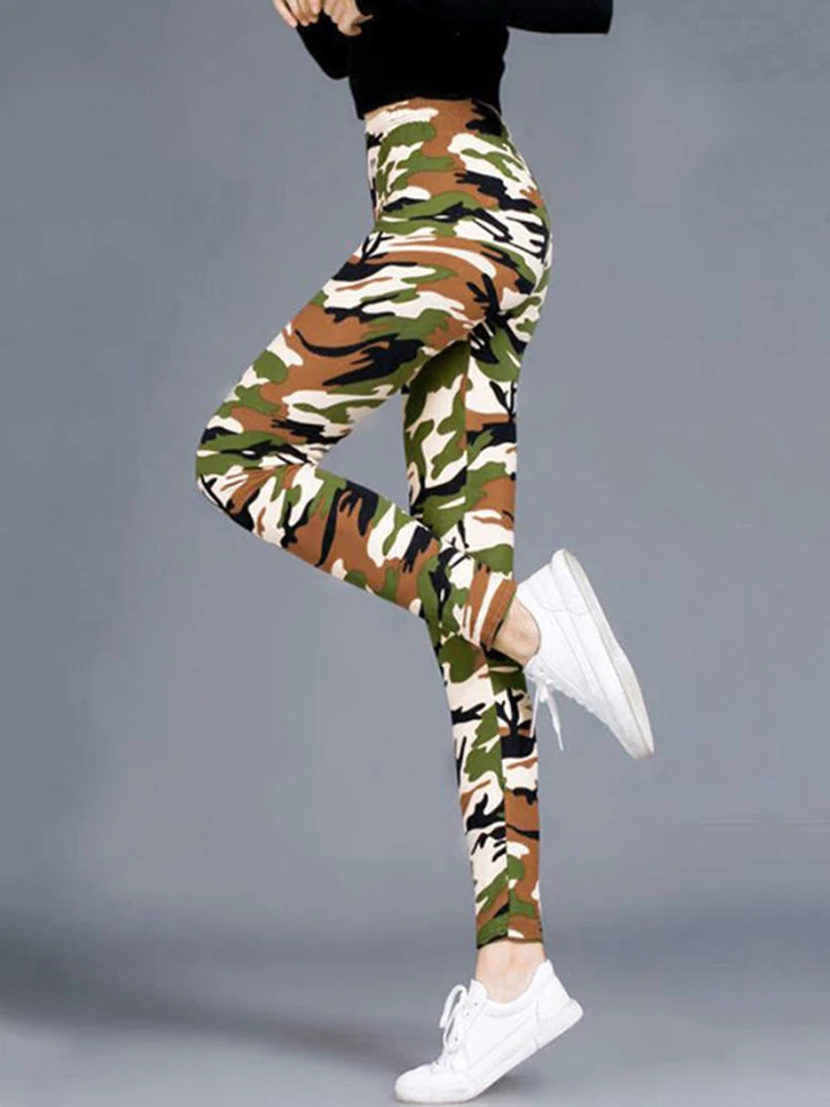 Women Fashion Camouflage Leggings Sexy Print Femme Push Up Pants Casual Camo Sport Workout Fitness Legging 250109