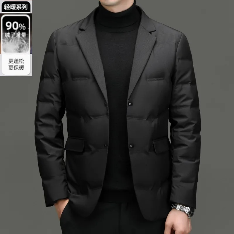 2024 Autumn Mens Hooded Down Jacket 90 White Duck Thickened Warm and Cold Resistant Short Casual Fashion 250109Z