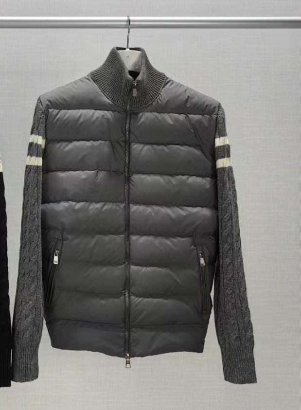 Designer Winter Casual Women Parkas Men's Down Jacket Embroidered Badge Stand Collar Knitted Splice Lightweight Sweater Outwear