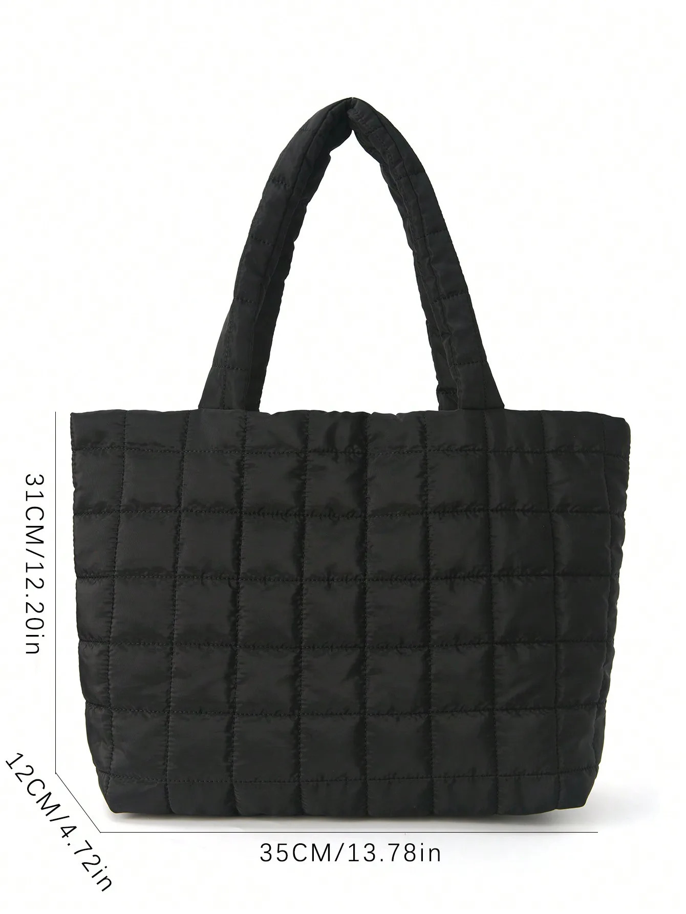 1 Pc Minimalist Quilted Puffy Tote Bag Large Capacity Crossbody Trendy Padded Shoulder For Women Daily Commute 250121
