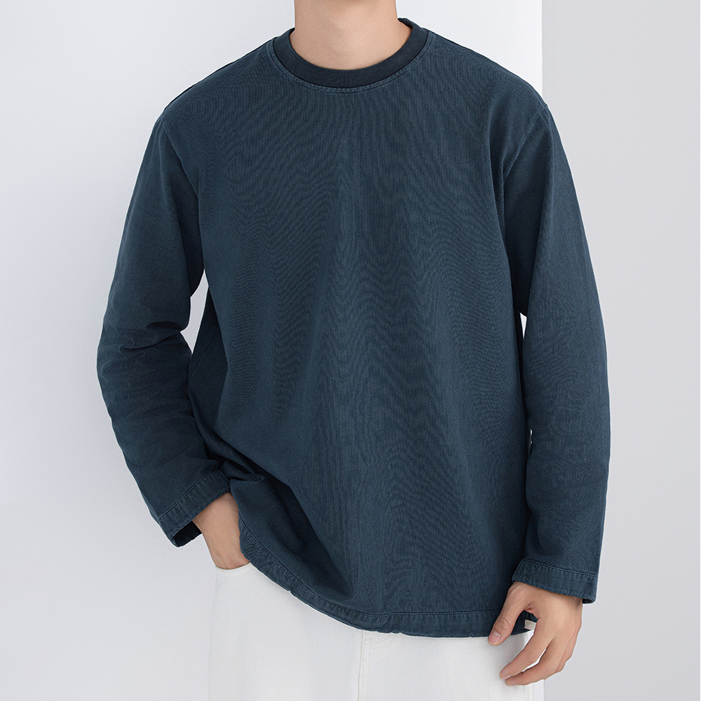 TB02092 Spring solid color round neck sweatshirt men's casual inner wear new style