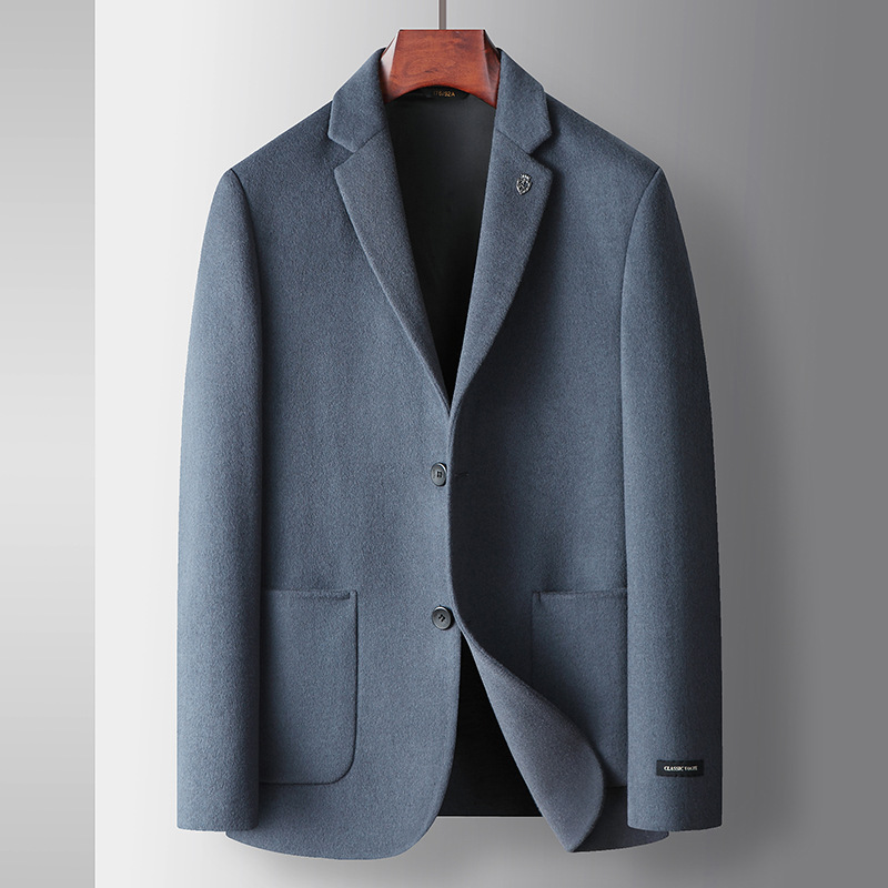 D124Elegant Men's Casual Wool Suits | Premium Handmade Double-Face Fabric for Fall & Winter