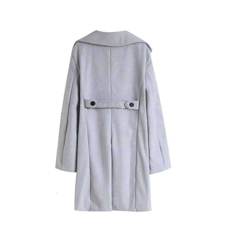 Mens Double Breasted Nylon Trench Coat Mid Length Trendy Slim Fitting Casual Woolen 250208