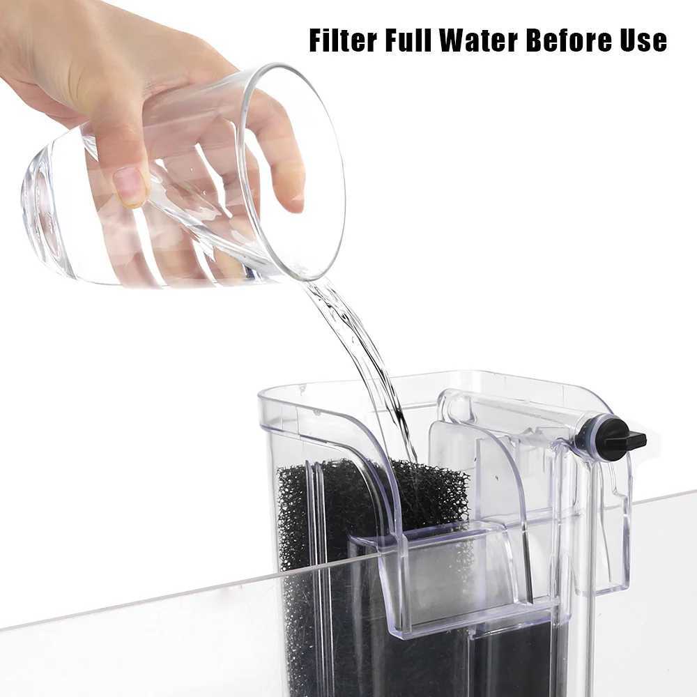 Fish Filters Water Pumps External Hang Up Filter Oxygen Submersible Purifier Mini Aquarium for Tank H250205Z7DO