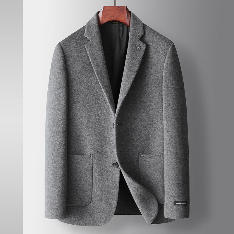 D124Elegant Men's Casual Wool Suits | Premium Handmade Double-Face Fabric for Fall & Winter