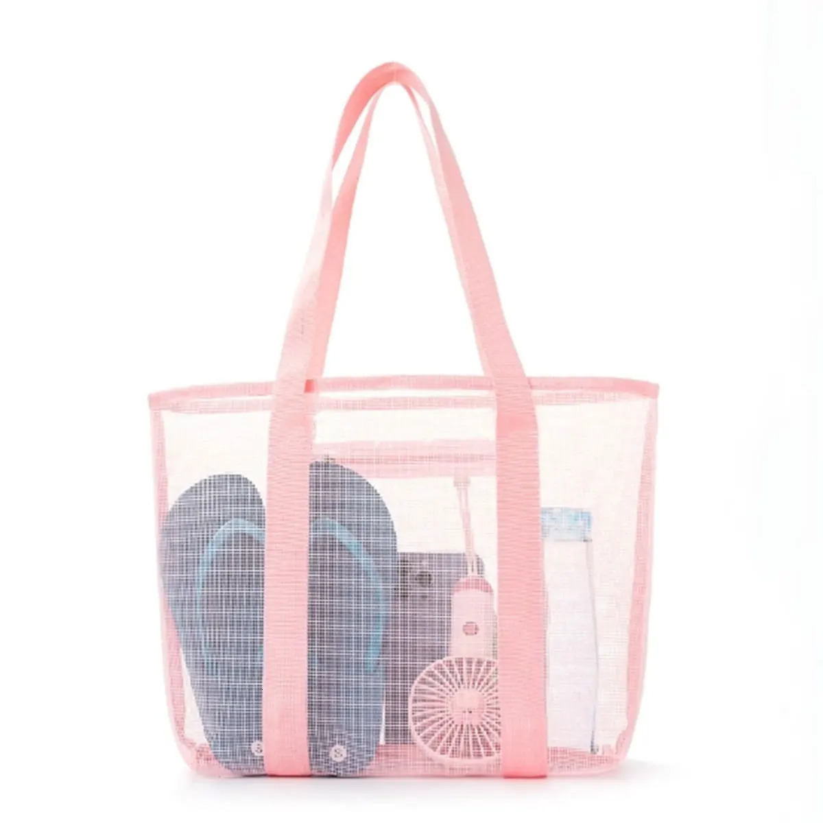 Polyester mesh beach bag Large capacity travel wash bag Swim storage bag Minimalist mesh beach bag one pack 250207