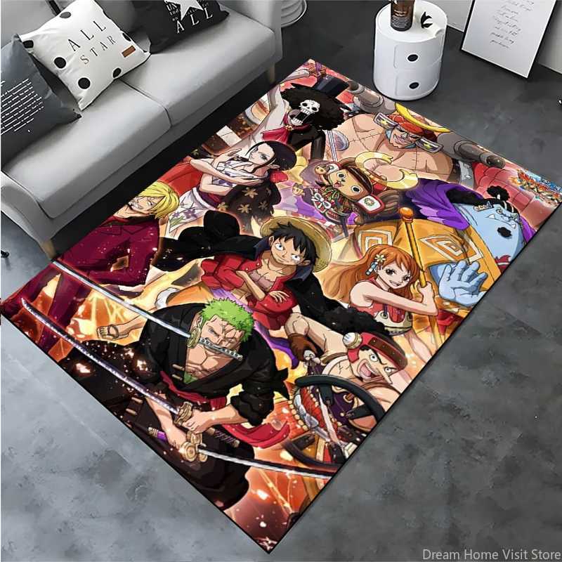 Anime One-Piece-Luffy Cartoon HD Printed Large Area Rugs Carpets for He Living Ro Childrens Bedro Sofa Doormat Floor Mats Z250208