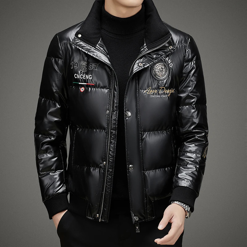 YEAE Duck Down Short Jacket Male Padding Clothes Men Wind Padded Heated Cold Coat for Winter 250109Z