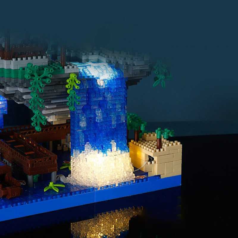 Blocks Peach Blossom Pool Castle Building Blocks Assembling Series Building Model Educational Childrens Micro-Particle Assembling Deco H250207