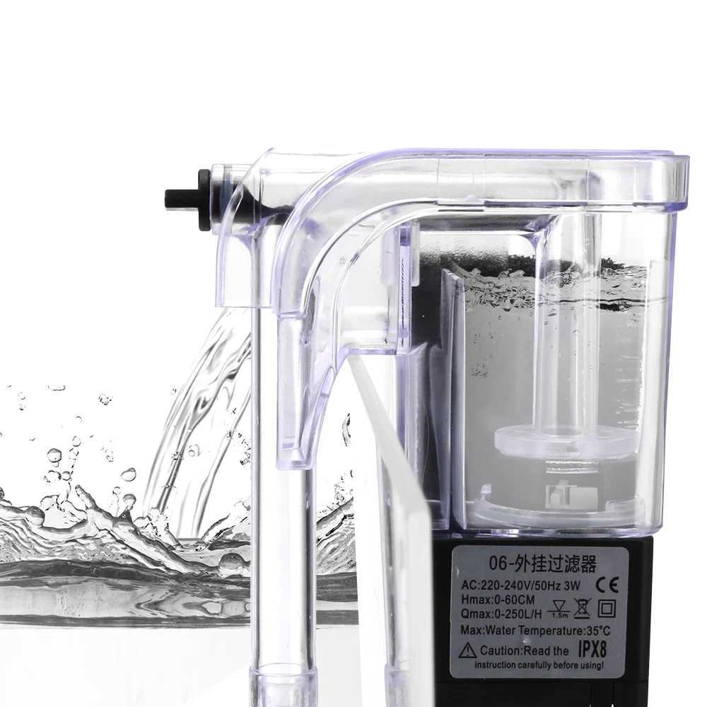 Fish Filters Water Pumps External Hang Up Filter Oxygen Submersible Purifier Mini Aquarium for Tank H250205Z7DO