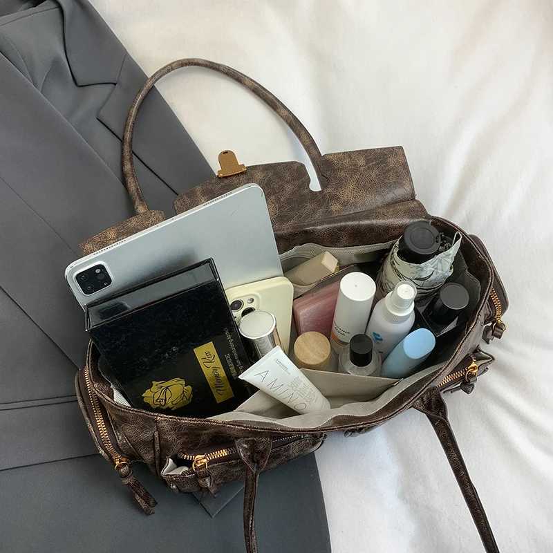 Branded Underarm Shoulder Motorcycle Bags For Women Y2K Multi-Pockets Large Capacity Sahels 2024 Winter Lat Luxury Handbags B250618