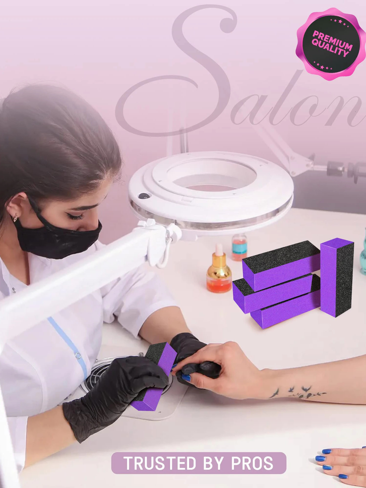 Nail Buffer Sanding Block Polisher Buffing File 60100 Grit for Acrylic Nail Art Kit Manicure Tools 10 PCS 250208