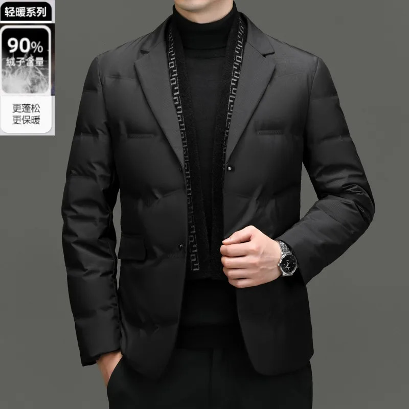 2024 Autumn Mens Hooded Down Jacket 90 White Duck Thickened Warm and Cold Resistant Short Casual Fashion 250109Z