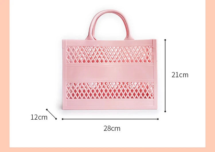 Summer Womens Bag PVC Fashion Jelly Bags Candy Color Handbags Outdoor Casual Picnic Bags Beach Vacation Handbag Female 250207