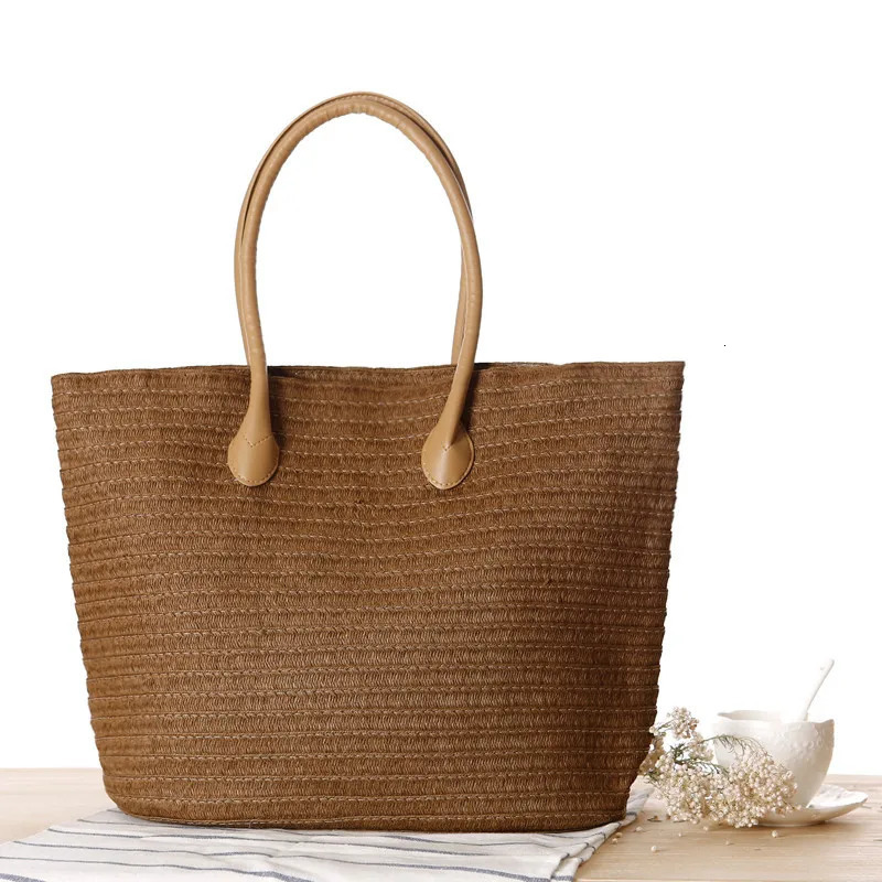 Summer Travel Handmade Bags For Women Beach Weaving Ladies Straw Bag Wrapped Shoulder Bags Top Handle Handbags Fashion 250207