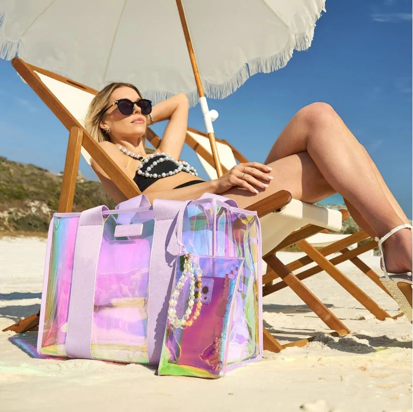 Colorful Transparent PVC Womens Handbag Colorful Crossbody Beach Bag Waterproof Swimming Bag Waterproof Mobile Phone Bag 250207