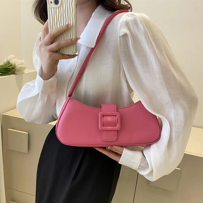 Fashion Solid Womens Shoulder Bag Artificial Leather Square Underarm Bags Ladies Handbags For Daily Used and Gift 250207