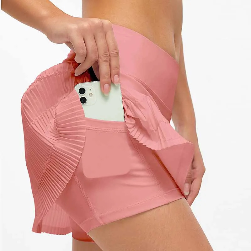 Women Sports Tennis Skirts Athletic Skirt Fitness Running Shorts With Pockets Fake 2 Piece Pleated Sport Skort Golf Sportswear250206