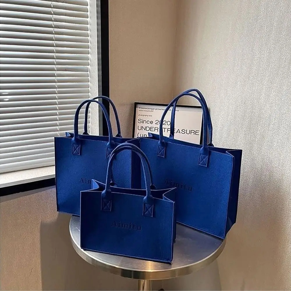 1Pcs Large Capacity Felt Shoulder Bag Solid Color Travel Messenger Bag Simple S/M/L Crossbody Handbag Women 250207