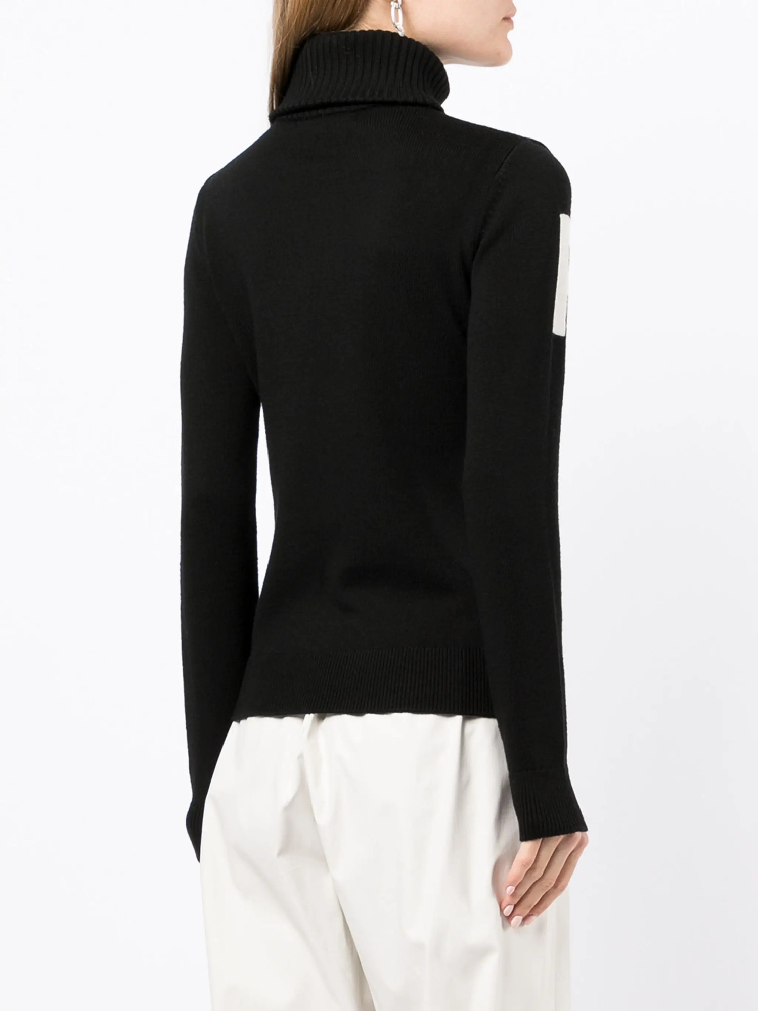 autumn and winter fashion minimalist letter casual slim fit n with a semi high neck knit sweater 250208