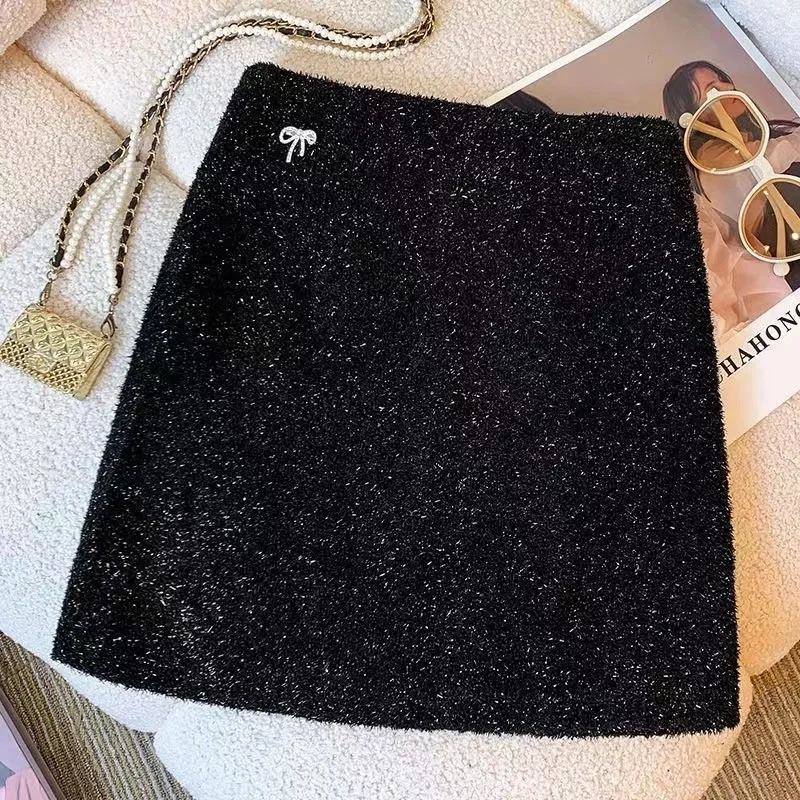 2024 HighWaisted Tweed Mini Dress AntiExpre Skirt Versatile For Year Atmosphere Celebration 250206Z