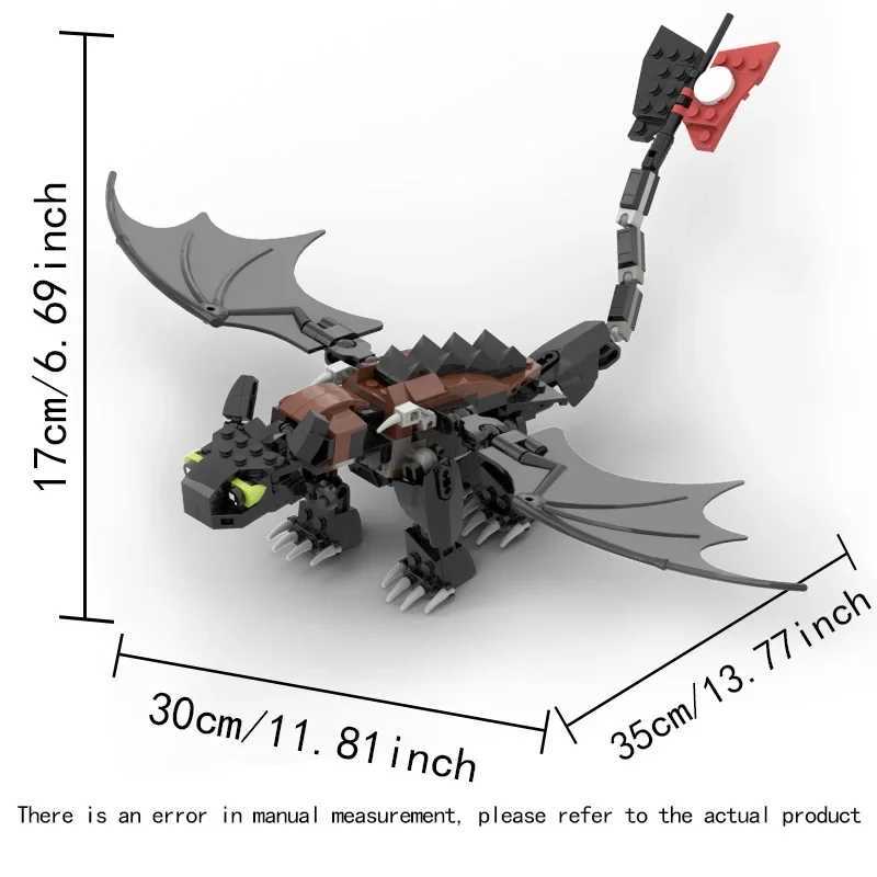 Blocks MOC Movie Train Dragon Figure Bricks Construction Toys For Boy Toothless Night Furied Dragon Building Blocks For Children Toys H250207
