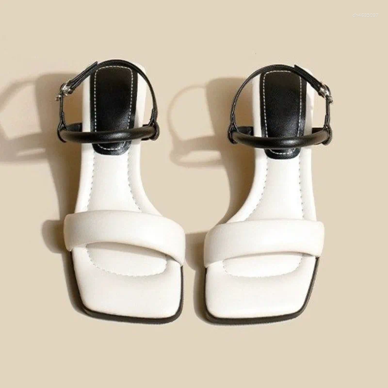 Sandals One Word For Women's Summer 2025 Thick Heels Open Toe High Non Slip Shoes Mom's zhanyishengli
