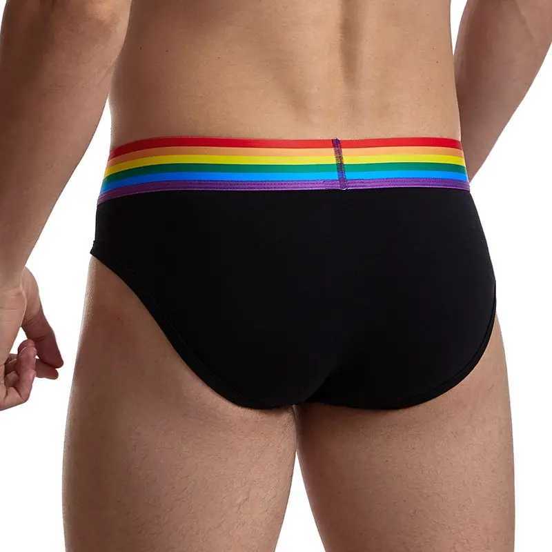 Sexy Men Underwear Breathable Mens Briefs Underpants Modal Comfortable Cucumber Gay Pants Slips Men Rainbow Male Panties W250210