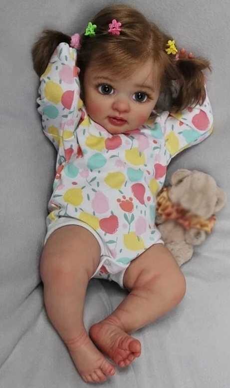 40CM Cute Reborn Baby Girl Doll Layla Lifelike 3D Painting with Veins Multiple Layers Gifts for Adults X250210