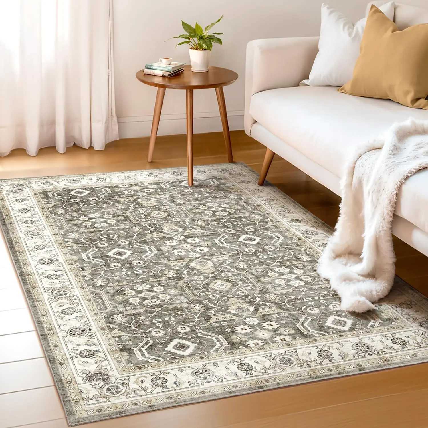 vikama Boho Area Rugs Machine Washable for Living Room BedroomNon-Slip Floor Carpet Indoor for Dining Room Bedroom Home Decor Y250210