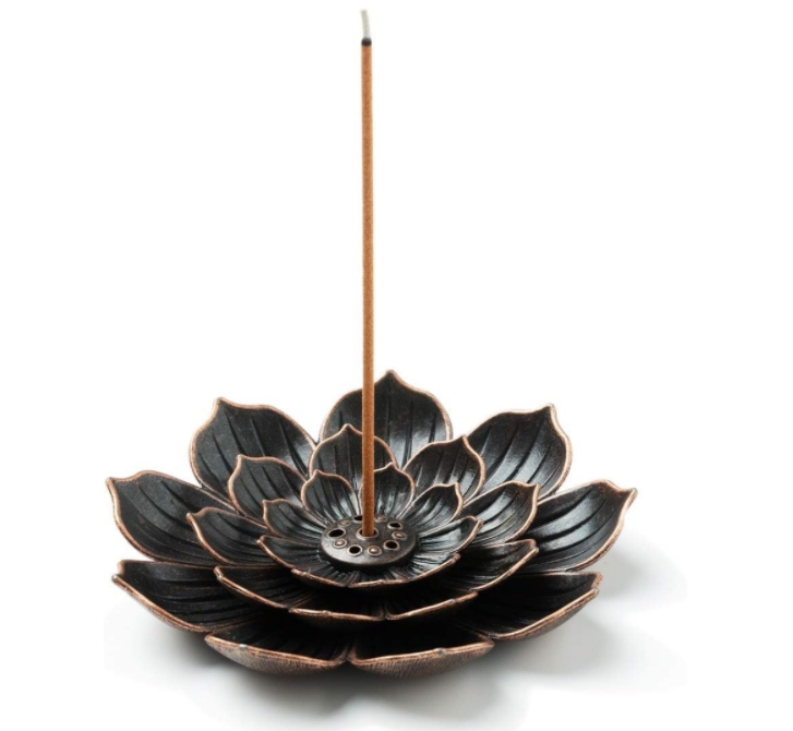Alloy Incense Burner Stick Holder Buddhism Lotus Line Incense Plate Sandalwood Coil Base Temples Yoga Studios Home Decoration
